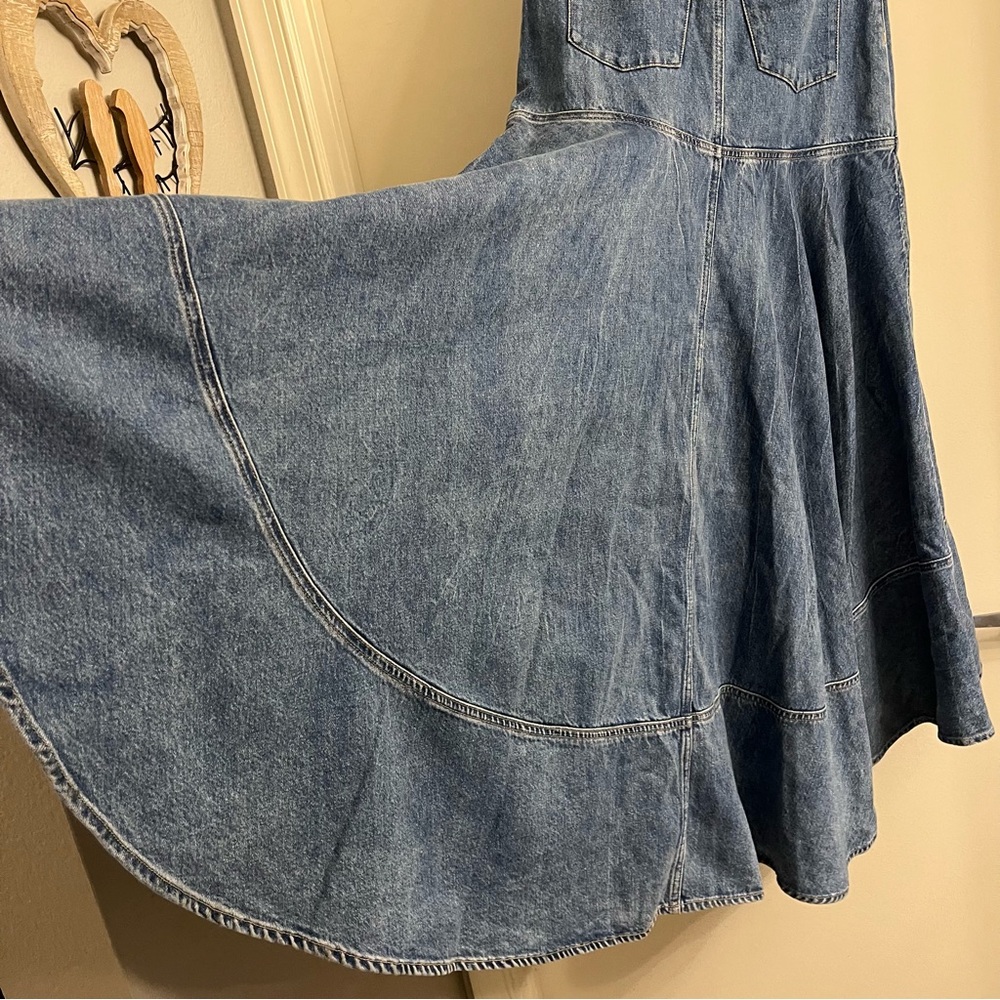 Alice + Olivia Jeans Donella High Low Denim Skirt Brooklyn Blue Size 25 - Picture 10 of 14